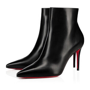 Christian Louboutin So Kate Booty 85 Black Calf Leather Ankle Heel Bootie 41.5